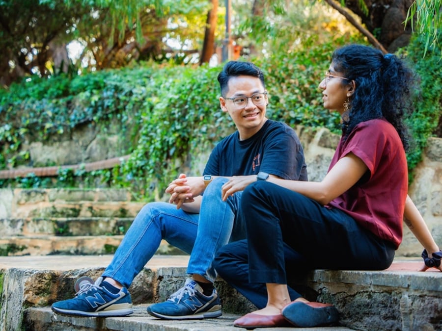 International students on campus