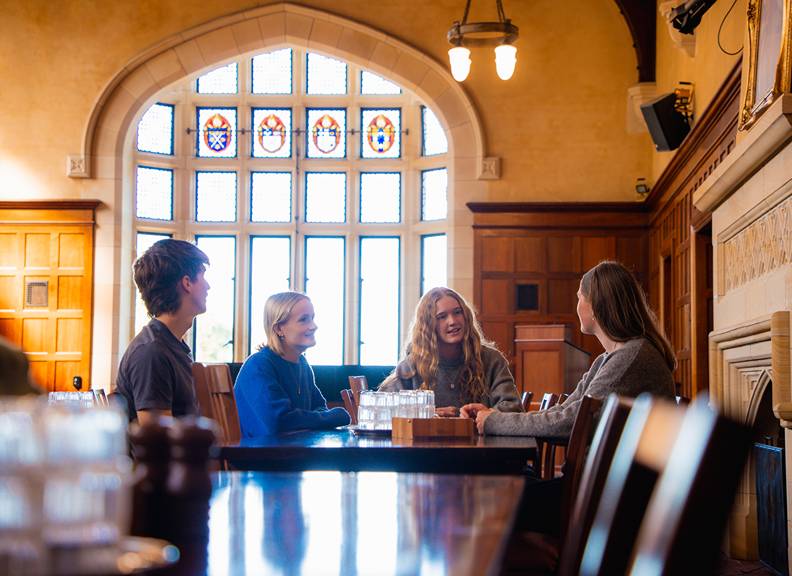 Students sharing a communal living space