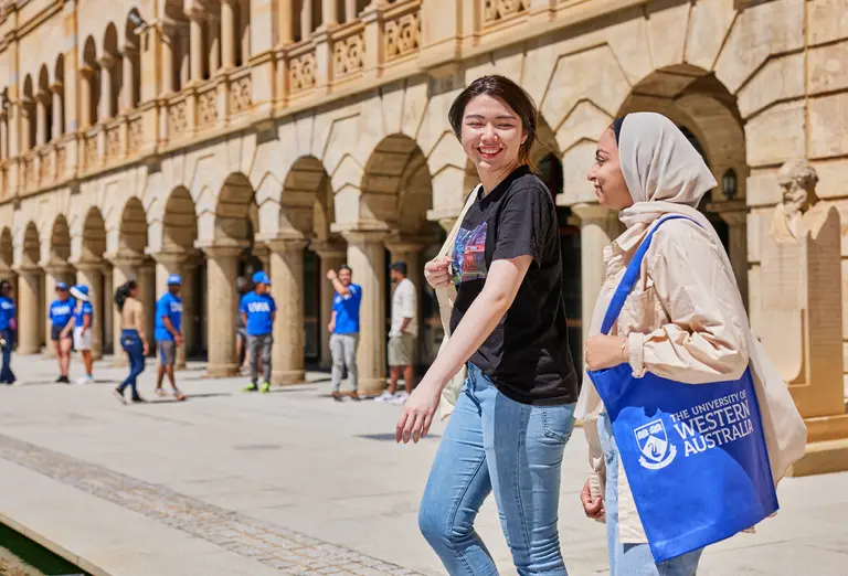 Students taking part in a university event